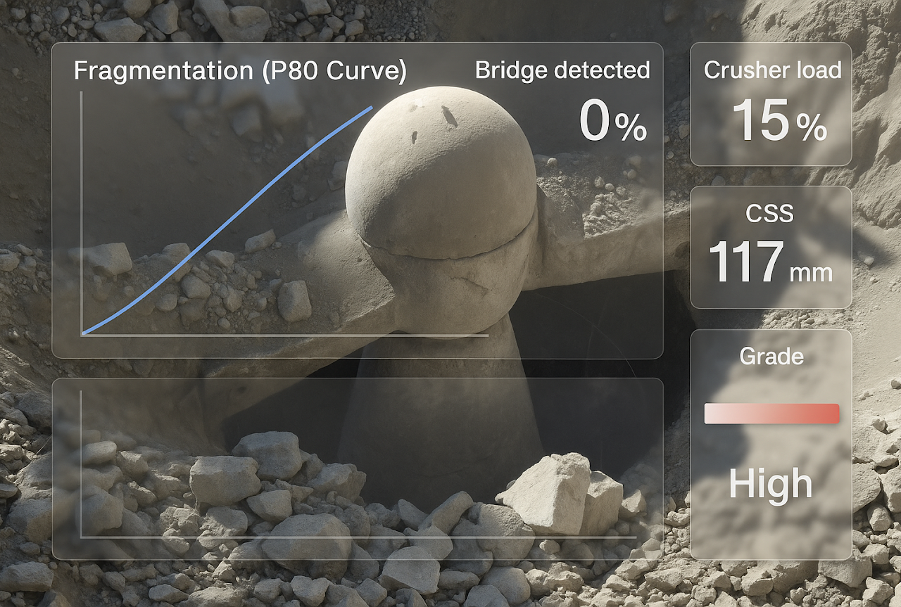 Object-detection neural network locating oversize material in real time